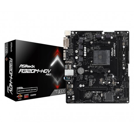 ASROCK MB AM4 A320M-HDV R3.0 MICRO ATX 2xDDR4 4xSATA RAID M.2 VGA/DVI/HD