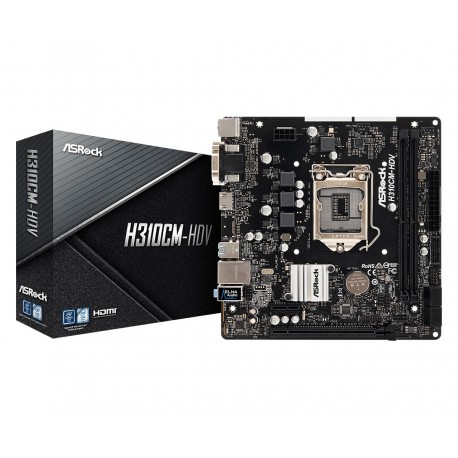 ASROCK MB 1151 8/9Â°GEN. H310CM-HDV 2xDDR4 4xSATA USB3.1 VGA/DVI/HDMI