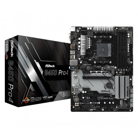 ASROCK MB AM4 AB450 PRO4 4xDDR46xSATA RAID M.2 USB 3.1 VGA/HDMI