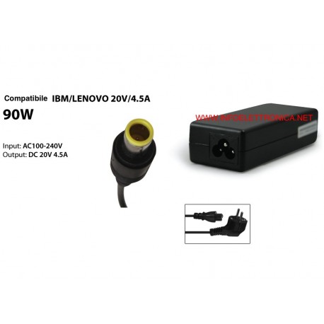 Alimentatore caricabatteria per Lenovo  20V - 4,50 Ampere  90W