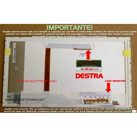 LCD DISPLAY SCHERMO WXGA 15.6 compatibile con Toshiba Satellite L500