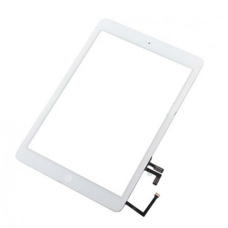 Touch screen vetro Apple iPad Air completo di adesivo tasto e flex home Bianco