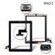 Touch screen vetro per Apple iPad 2 A1395 A1396 A1397 Nero completo di adesivi e tasto home