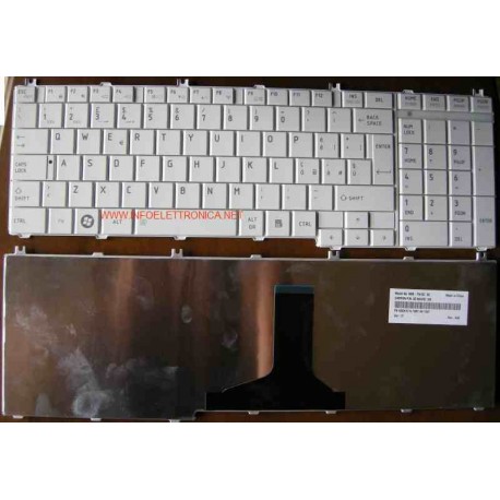 Tastiera italiana Bianca compatibile con Toshiba Satellite C655 L655 C655D L655D Serie