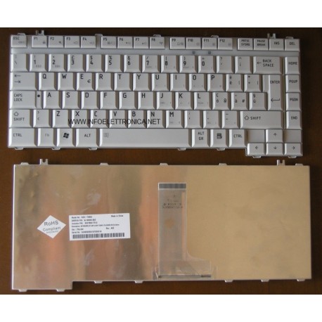 Tastiera italiana Grigia compatibile con Toshiba Satellite A300 A305 L300 L305 M300 Serie