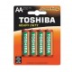 Toshiba BATTERIE STILO R6KG AA CONF. 4Pz